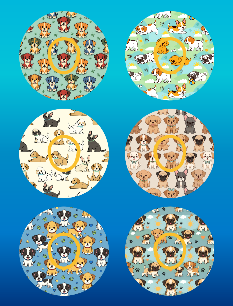 PUPPY PALS - 6 PATCH SET - DEXCOM G7 OR DEXCOM STELO OVERLAYS WITH CUT ...
