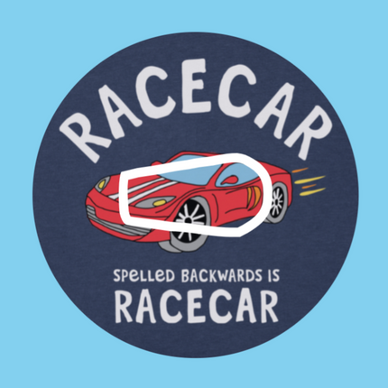 RACECAR SPELLED BACKWARDS IS RACECAR  - OVERLAY PATCH