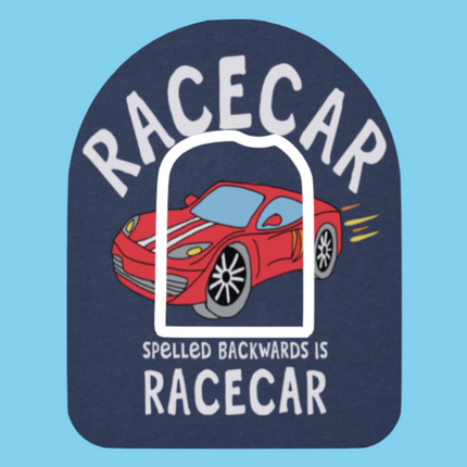 RACECAR SPELLED BACKWARDS IS RACECAR  - OVERLAY PATCH