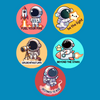 REACH FOR THE STARS - SET #1 - 5 PATCH SET - SMALL SOLID OVERLAY NO CUT-OUTS (NO HOLES)