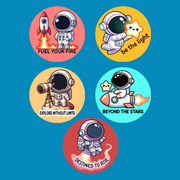 REACH FOR THE STARS - SET #1 - 5 PATCH SET - SMALL SOLID OVERLAY NO CUT-OUTS (NO HOLES)