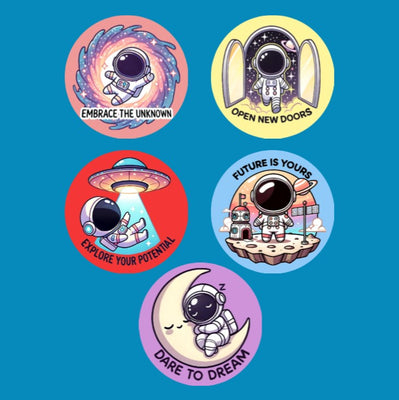 REACH FOR THE STARS - SET #2 - 5 PATCH SET - SMALL SOLID OVERLAY NO CUT-OUTS (NO HOLES)