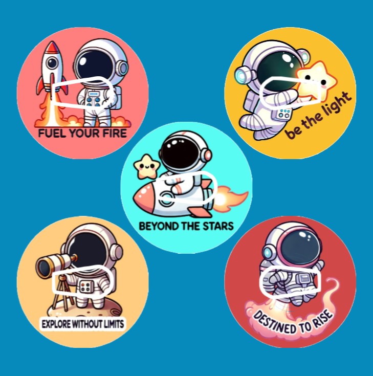 REACH FOR THE STARS - SET #1 - 5 PATCH SET - DEXCOM G6 OVERLAYS