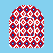 RED WHITE AND BLUE DIAMOND PATTERN -  OMNIPOD OVERLAY