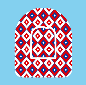 RED WHITE AND BLUE DIAMOND PATTERN -  OMNIPOD OVERLAY