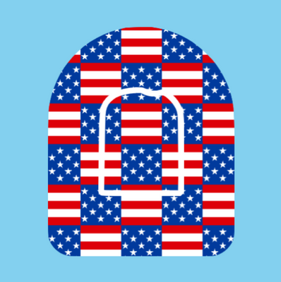 RED WHITE AND OLD GLORY PATTERN -  OMNIPOD OVERLAY
