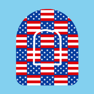 RED WHITE AND OLD GLORY PATTERN -  OMNIPOD OVERLAY