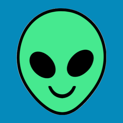 RETRO GREEN ALIEN HEAD - LARGE SOLID OVERLAYS
