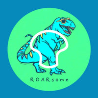 ROARSOME DINO - MEDTRONIC GUARDIAN OVERLAYS WITH CUT-OUT FOR USE WITH DECK MY DIABETES GRIPSHIELD