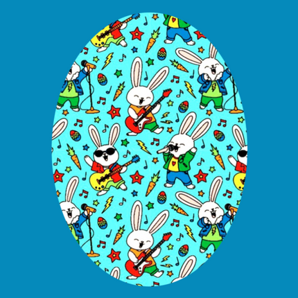 ROCK N ROLL BUNNIES PATTERN PATCH