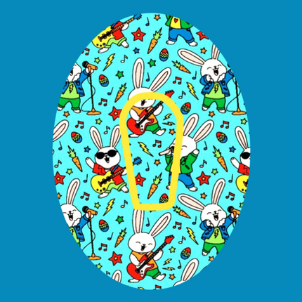 ROCK N ROLL BUNNIES PATTERN PATCH