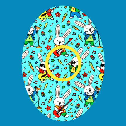 ROCK N ROLL BUNNIES PATTERN PATCH