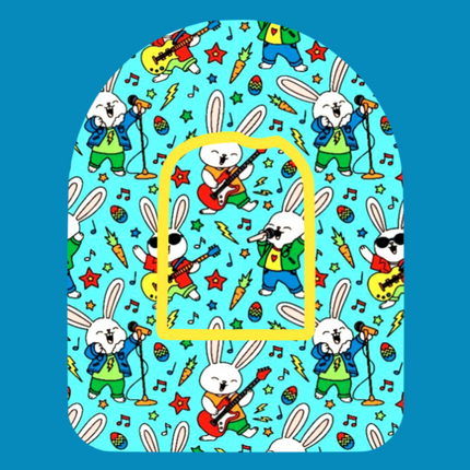 ROCK N ROLL BUNNIES PATTERN PATCH