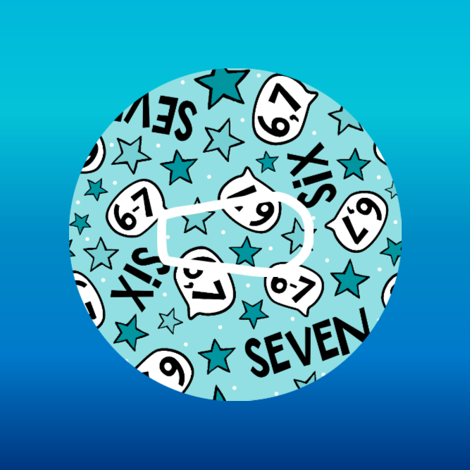 "SIX SEVEN"BLUE STARS PATTERN - DEXCOM G6 OVERLAY