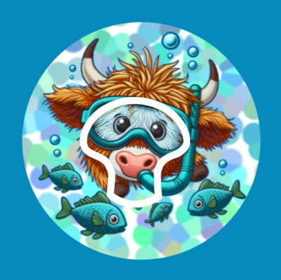 SNORKLING COW - MEDTRONIC GUARDIAN OVERLAYS WITH CUT-OUT FOR USE WITH DECK MY DIABETES GRIPSHIELD