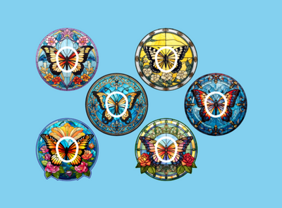 STAINED GLASS BUTTERFLIES - 6 PATCH SET - DEXCOM G7 OR DEXCOM STELO OVERLAYS
