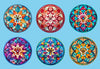 STAINED GLASS MANDALAS - 6 PATCH SET -   MEDTRONIC GUARDIAN OVERLAYS WITH CUT-OUT FOR USE WITH DECK MY DIABETES GRIPSHIELD