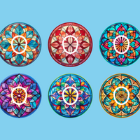 STAINED GLASS MANDALAS - 6 PATCH SET - DEXCOM G7 OR DEXCOM STELO OVERLAYS