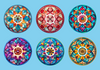 STAINED GLASS MANDALAS - 6 PATCH SET - LIBRE 2 OVERLAYS
