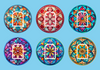 STAINED GLASS MANDALAS 6 PATCH SET #1