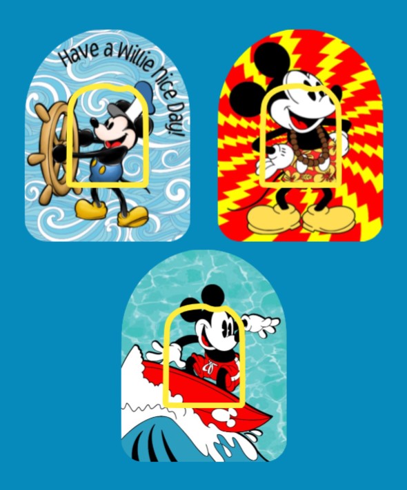 STEAMBOAT WILLIE - 3 PATCH SET -  OMNIPOD OVERLAYS