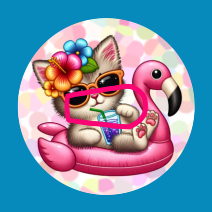 SUMMER KITTY FLOATING FLAMINGO PATCH