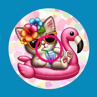 SUMMER KITTY FLOATING FLAMINGO PATCH