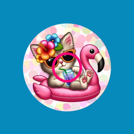 SUMMER KITTY FLOATING FLAMINGO PATCH