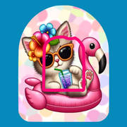 MISS KITTY'S FUN IN THE SUN -  OMNIPOD OVERLAY