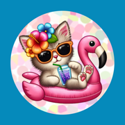 MISS KITTY'S FUN IN THE SUN - LARGE SOLID OVERLAY