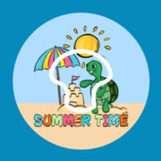 SUMMER TIME BEACH TURTLE - MEDTRONIC GUARDIAN OVERLAYS WITH CUT-OUT FOR USE WITH DECK MY DIABETES GRIPSHIELD