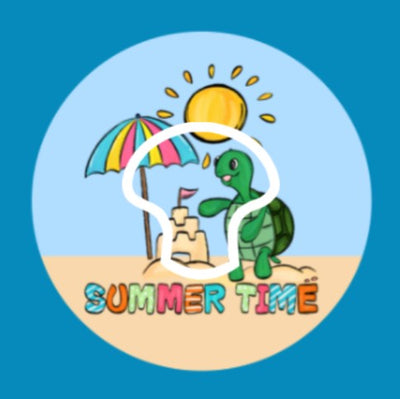 SUMMER TIME BEACH TURTLE - MEDTRONIC GUARDIAN OVERLAYS WITH CUT-OUT FOR USE WITH DECK MY DIABETES GRIPSHIELD
