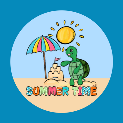 SUMMER TIME BEACH TURTLE - LARGE SOLID OVERLAY