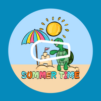 SUMMER TIME BEACH TURTLE -  DEXCOM G6 OVERLAY