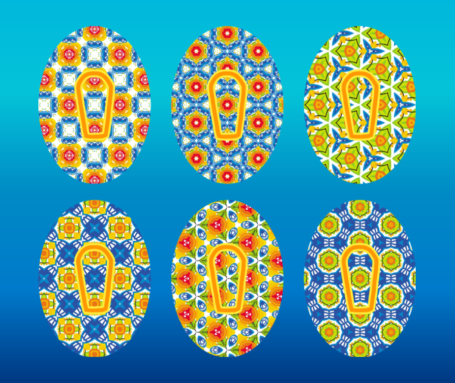 SUNSHINE COLORBURST - 6 PATCH SET - DEXCOM G6 OVERLAYS WITH CUT-OUTS ...
