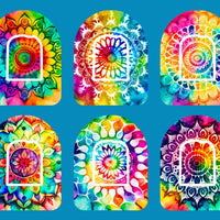 TIE DYE MANDALAS - 6 PATCH SET - OMNIPOD OVERLAYS