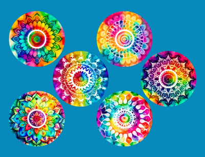 TIE DYE MANDALAS - 6 PATCH SET - LIBRE 2 OVERLAYS