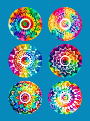 TIE DYE MANDALAS - 6 PATCH SET -  LIBRE 3 OVERLAYS