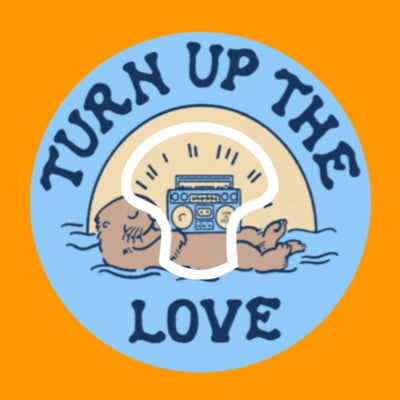 TURN UP THE LOVE - OTTER - MEDTRONIC GUARDIAN OVERLAYS WITH CUT-OUT FOR USE WITH DECK MY DIABETES GRIPSHIELD