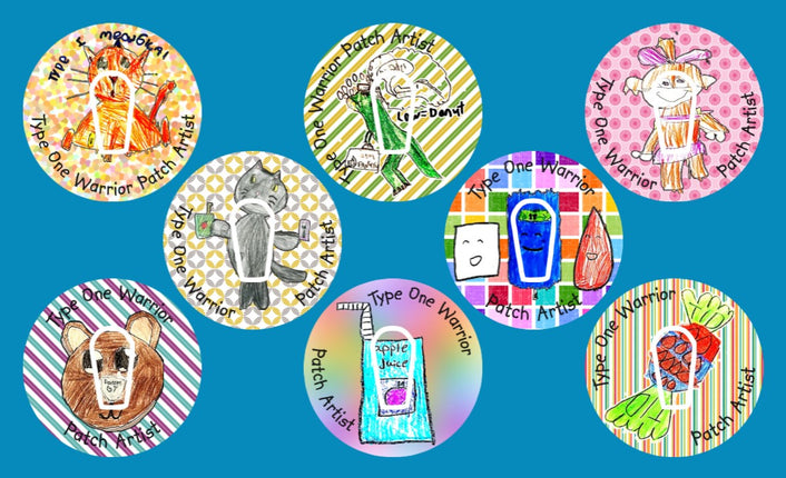 TYPE 1 WARRIOR KIDS PATCH ARTISTS - 8 PATCH SET   -  DEXCOM G6 OVERLAYS