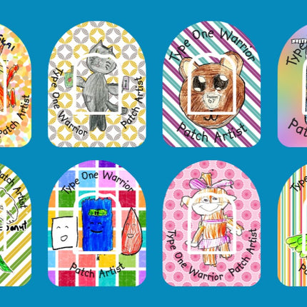TYPE 1 WARRIOR KIDS PATCH ARTISTS  - 8 PATCH SET - OMNIPOD OVERLAYS