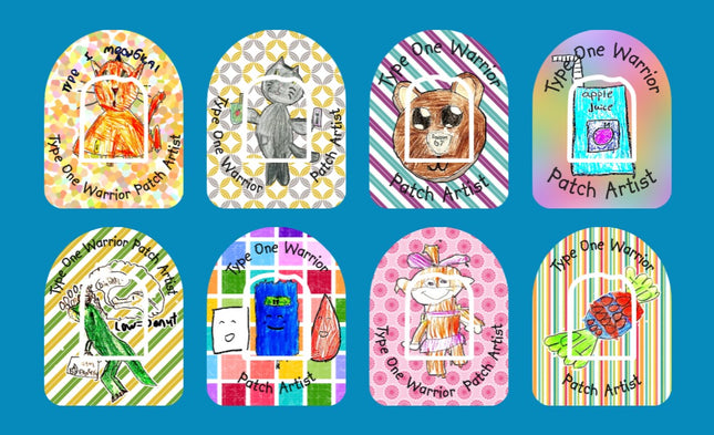 TYPE 1 WARRIOR KIDS PATCH ARTISTS  - 8 PATCH SET - OMNIPOD OVERLAYS