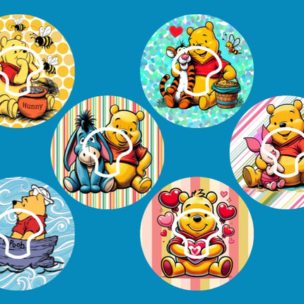 WINNIE THE POOH & FRIENDS - 6 PATCH SET -  MEDTRONIC GUARDIAN  OVERLAYS