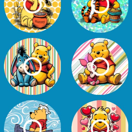 WINNIE THE POOH & FRIENDS - 6 PATCH SET -  LIBRE 3 OVERLAYS