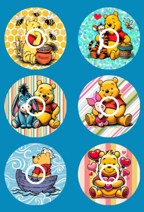 WINNIE THE POOH & FRIENDS - 6 PATCH SET -  LIBRE 3 OVERLAYS