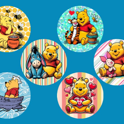 WINNIE THE POOH & FRIENDS - 6 PATCH SET - LARGE SOLID OVERLAYS