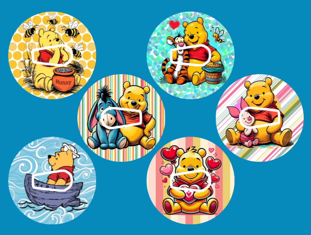 WINNIE THE POOH & FRIENDS - 6 PATCH SET  -  DEXCOM G6 OVERLAYS