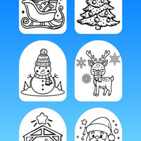 "COLOR MY JOURNEY" WINTER & CHRISTMAS - 6 PATCH SET OF OMNIPOD OVERLAYS WITH CUT-OUTS