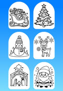 "COLOR MY JOURNEY" WINTER & CHRISTMAS - 6 PATCH SET OF OMNIPOD OVERLAYS WITH CUT-OUTS