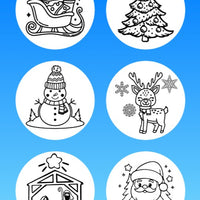 "COLOR MY JOURNEY" WINTER & CHRISTMAS - 6 PATCH SET OF LIBRE 3 OR MEDTRONIC INSTINCT OVERLAYS WITH CUT-OUTS